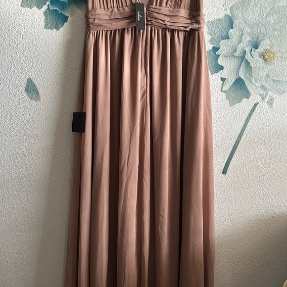 NWT LULU'S TAUPE FORMAL/PARTY SLEEVELESS MAXI DRESS XL - Picture 8 of 8